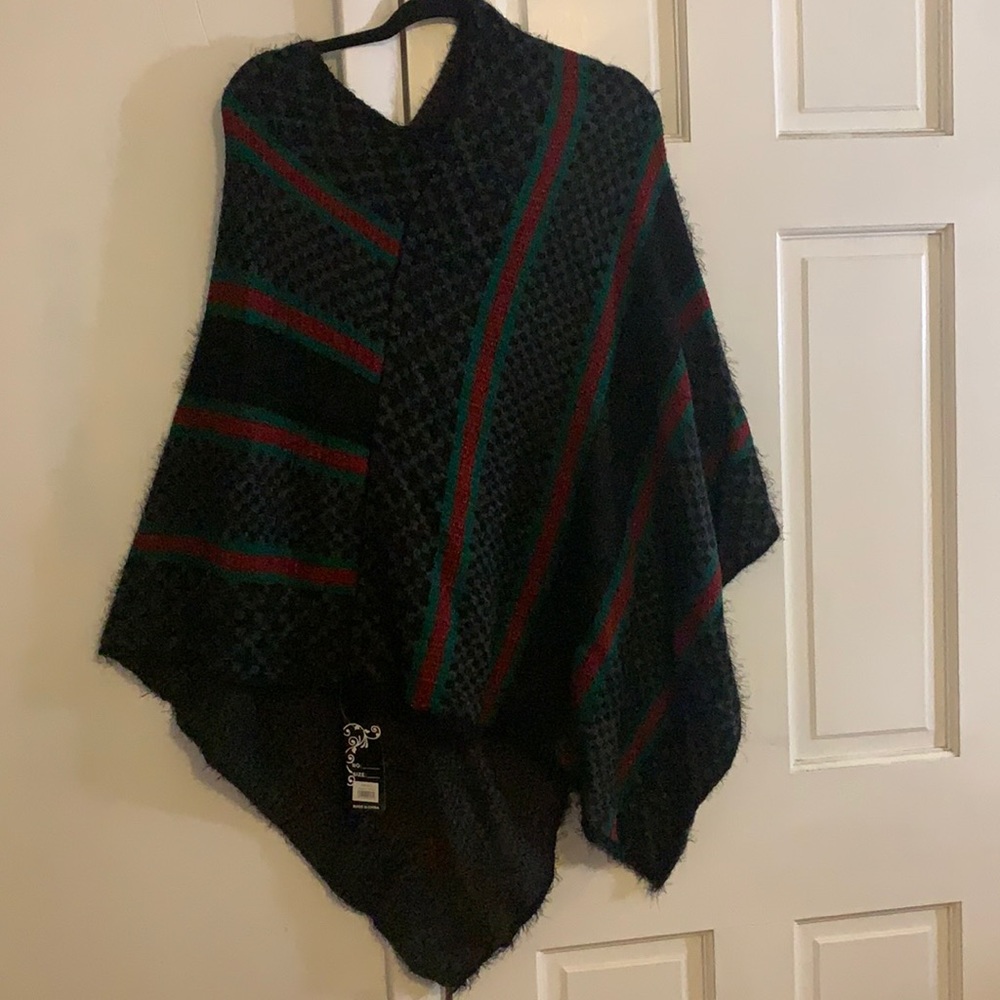 Black & Red poncho